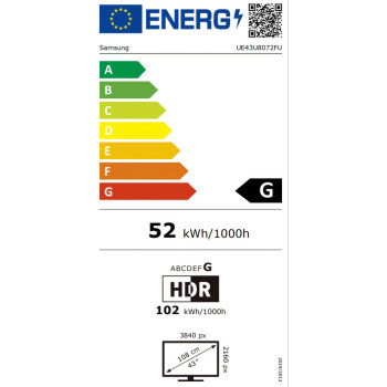 Samsung UE43U8072FUXXH Τηλεόραση 43" Smart 4K UHD LED U8000F HDR (2025)  