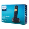 Philips D1601B/34 Aσύρματο Tηλέφωνο Mε Eλληνικό Mενού, Mαύρο