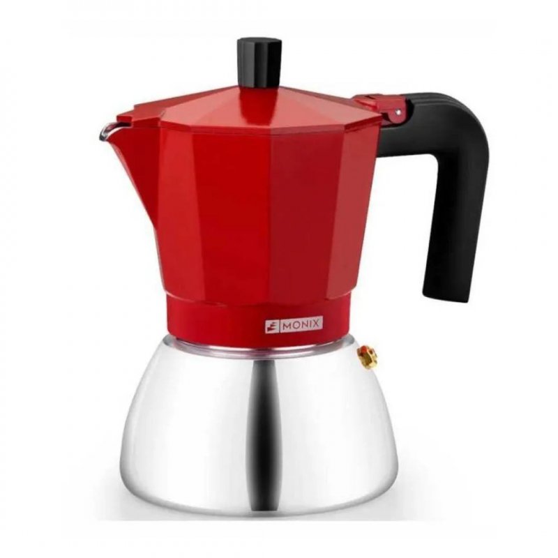 Monix M863103 Καφετιέρα Ιταλική Induction Inox - Red 