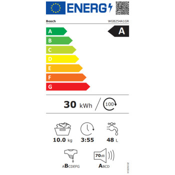 Bosch WGB254A1GR Πλυντήριο ρούχων 10 Κιλών 