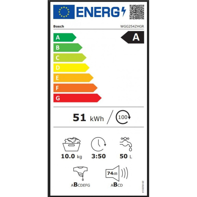 Bosch WGG254ZHGR Πλυντήριο ρούχων 10 Κιλών 