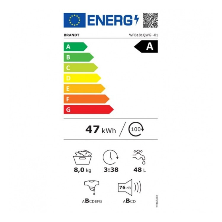 Brandt WFB181QWG Πλυντήριο Ρούχων 8 Κιλών