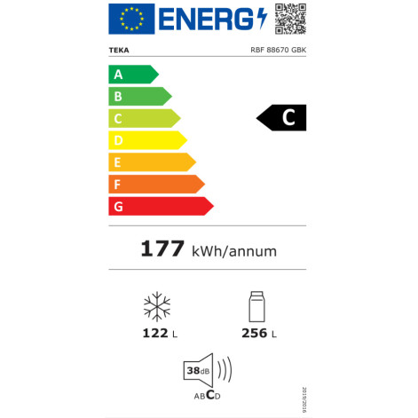 Teka RBF 88670 Ψυγειοκαταψύκτης Μαυρο Γυαλί 2,01x60