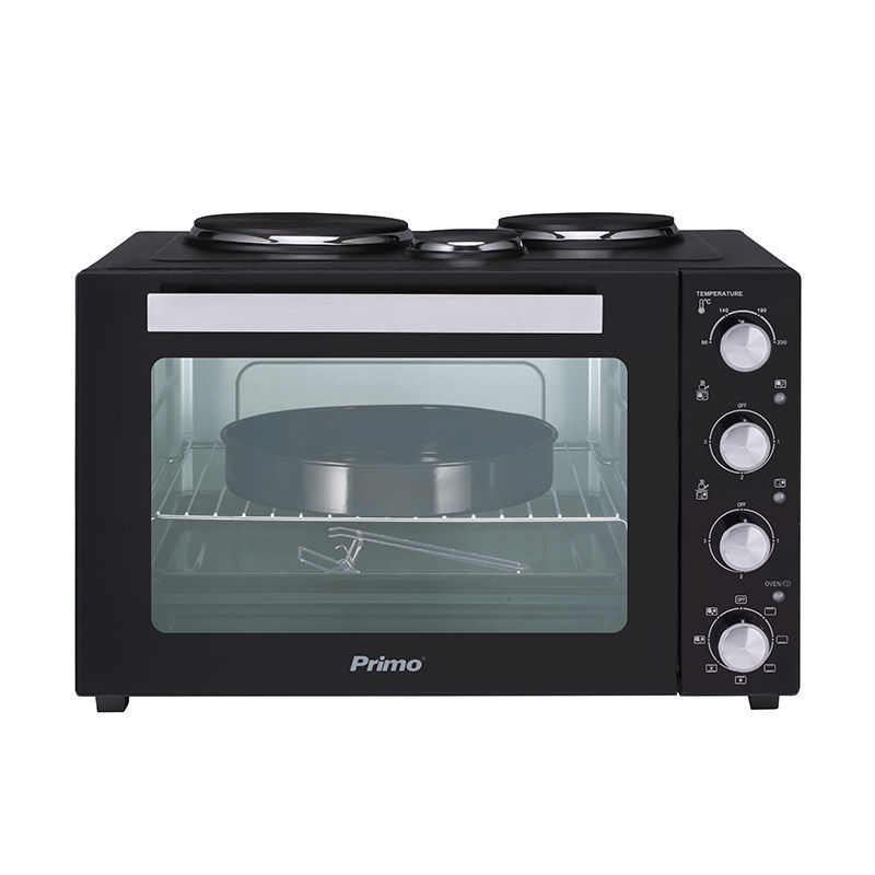 Primo PREO-40253NS Φουρνάκι Με 3 Εστίες 50L Με λειτουργία αέρα Μαύρο