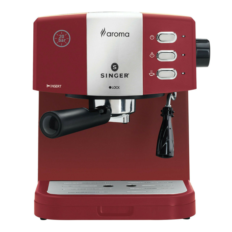 Singer ES-851R Aroma Καφετιέρα Espresso Κόκκινη 20 Bar