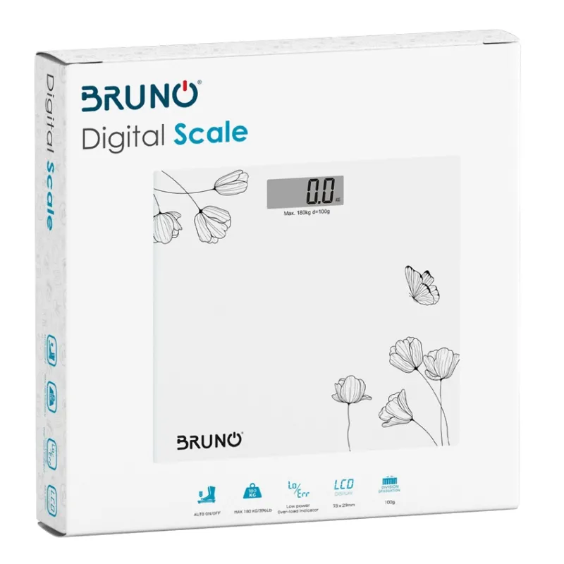 Bruno BRN-0055  Ψηφιακή Ζυγαριά , Εως 180kg, Λευκή