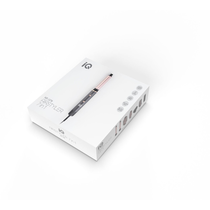 IQ HD-1279  7 Σε 1 Ηλεκτρική Βούρτσα με Αέρα & Περιστρεφόμενη Κεφαλή για Ίσιωμα και Μπούκλες 1300W