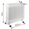Adler AD7819  Καλοριφέρ Λαδιού με 15 Φέτες 2500W Λευκό